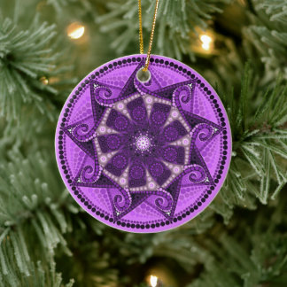 Cerâmica Ornamento de Fevereiro de Birthstone Ametist Manda