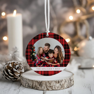 Cerâmica Ornamento de Ficheiro de Foto de Natal da Xadrez d