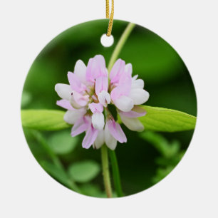 Cerâmica Ornamento de Flor Branca e Rosa