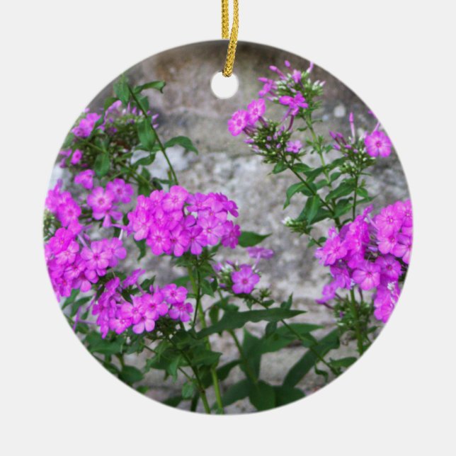 Cerâmica Ornamento de Flores de Lilás (Frente)