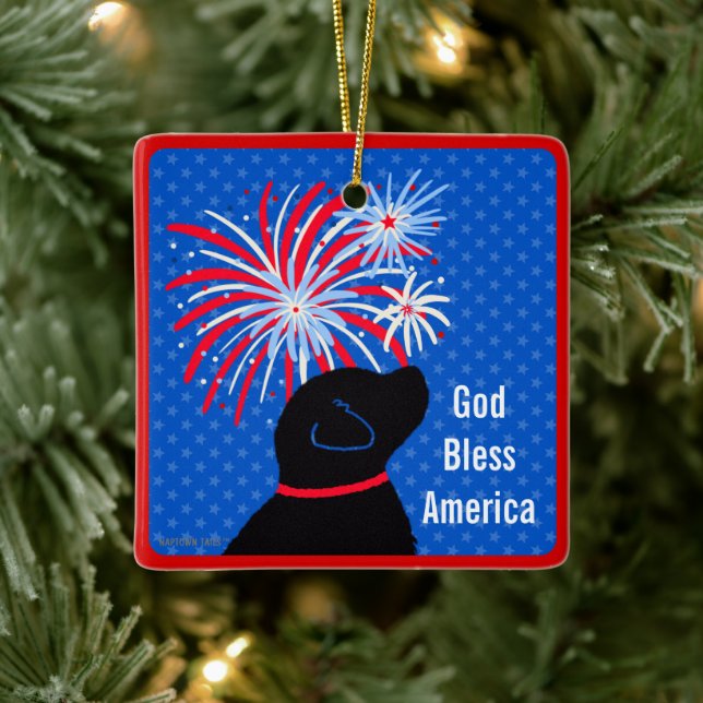 Cerâmica Ornamento de fogos de artifício de cães negros da  (Árvore)