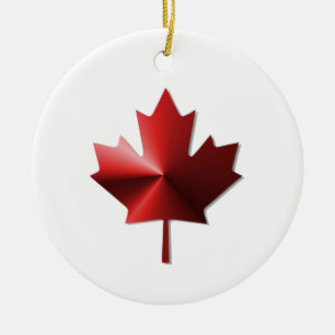 Cerâmica Ornamento de Folha de Sinalizador do Canadá