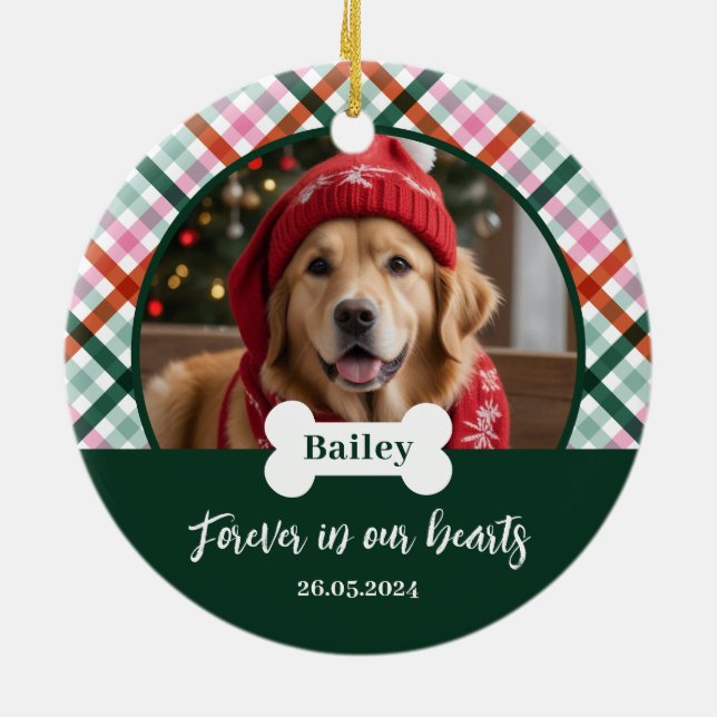 Cerâmica Ornamento de Foto de Memorial de Cachorro (Traseira)