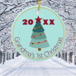 Cerâmica Ornamento de Foto de Natal de 1rua da vovó