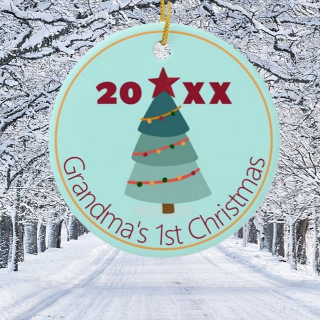 Cerâmica Ornamento de Foto de Natal de 1rua da vovó (Criador carregado)