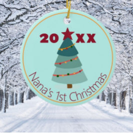 Cerâmica Ornamento de Foto de Natal de 1rua de Nana