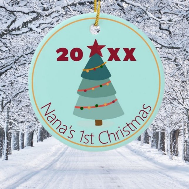 Cerâmica Ornamento de Foto de Natal de 1rua de Nana (Criador carregado)