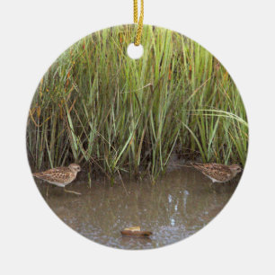 Cerâmica Ornamento de Foto do Pássaro Sandpiper