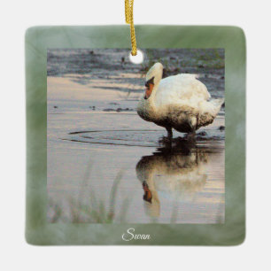 Cerâmica Ornamento de Foto Swan