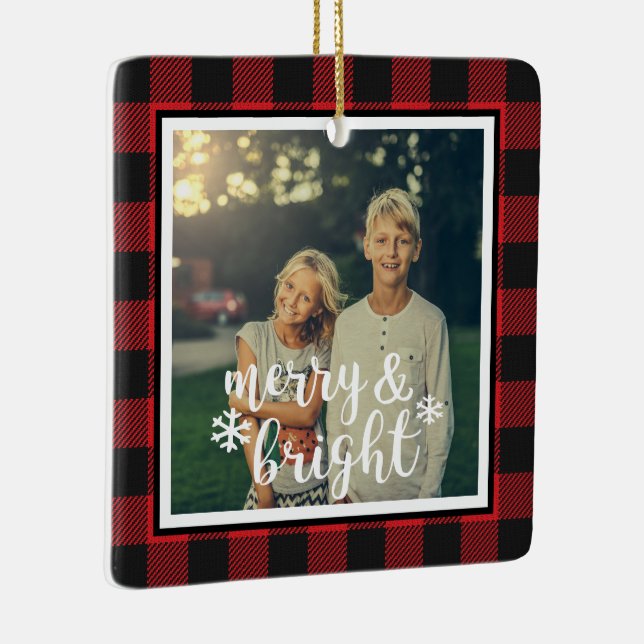 Cerâmica Ornamento de Fotografias de feliz e Bright Rustic  (Direito )