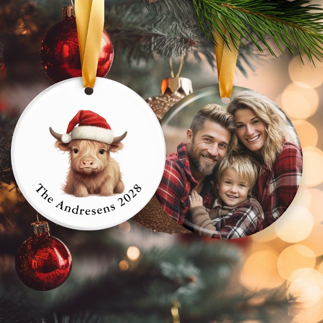 Cerâmica Ornamento de Fotos Cerâmicas de Vaca Highland (Criador carregado)