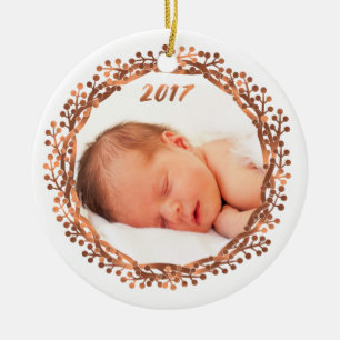 Cerâmica Ornamento de fotos da coroa de arame de cobre de N