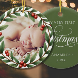 Cerâmica Ornamento de Fotos da Wreath de Natal