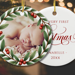 Cerâmica Ornamento de Fotos da Wreath de Natal