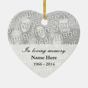 Cerâmica Ornamento de fotos de coração memorial   Eu aman