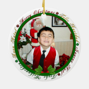 Cerâmica ornamento de fotos de Natal