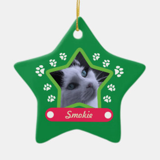 Cerâmica Ornamento de Fotos de Natal de Pinças Verdes e Ros