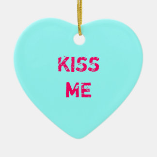 Cerâmica Ornamento de Fotos do Coração de Conversação Aqua