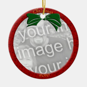 Cerâmica Ornamento de Fotos Personalizado Vermelho