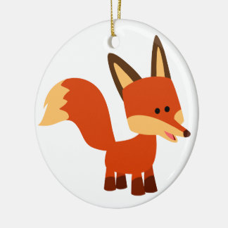 Cerâmica Ornamento de Fox de Cartoon de Astute Bonito