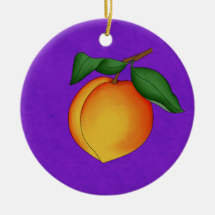 Cerâmica Ornamento de Fundo Juicy Peach & Purple