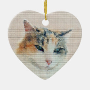Cerâmica Ornamento de Gatinho Cortês