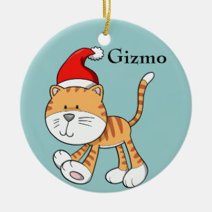 Cerâmica Ornamento de Gatinho de Natal "Gizmo"