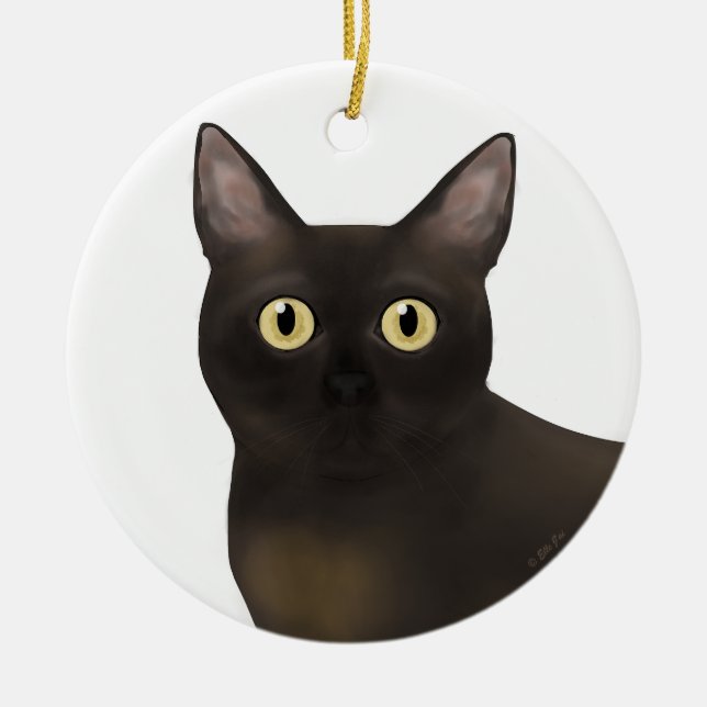 Cerâmica Ornamento de Gato Birmanês (Frente)