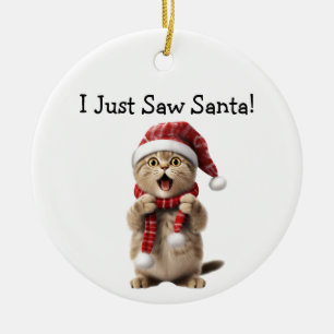 Cerâmica Ornamento de Gato de Cheer de Natal