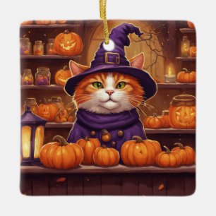 Cerâmica ornamento de gato de halloween #10