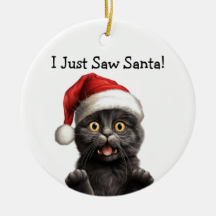 Cerâmica Ornamento de Gato de Natal