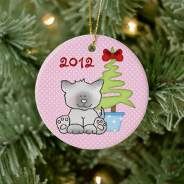 Cerâmica Ornamento de Gato de Natal de 1rua do Bebê Persona