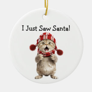 Cerâmica Ornamento de Gato de Natal Kitten