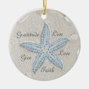 Cerâmica Ornamento de Gem de Starfish Dólar de Areia