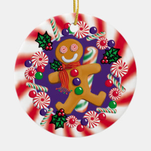 CERÂMICA ORNAMENTO DE GINGERBREAD-CANDY