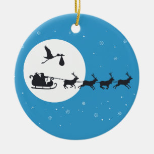 Cerâmica Ornamento de Gravidez de Natal - Chegando à Cidade