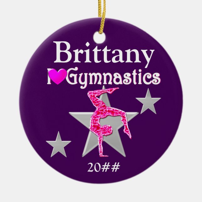 Cerâmica ORNAMENTO DE GYMNAST PERSONALIZADO bonito (Frente)
