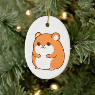Cerâmica Ornamento de Hamster Feliz