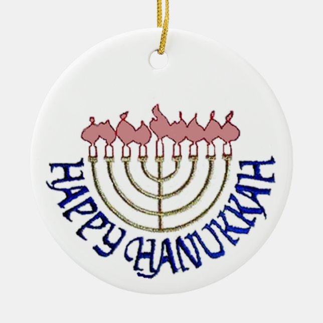 Cerâmica Ornamento de Hanukkah (Frente)