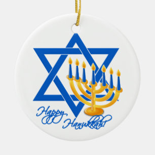 Cerâmica Ornamento de Hanukkah - personalize