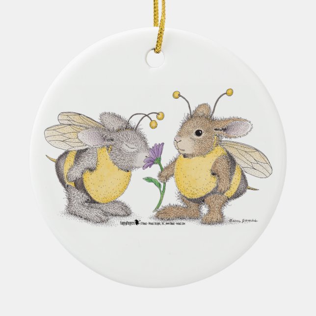 Cerâmica Ornamento de HappyHoppers® (Frente)