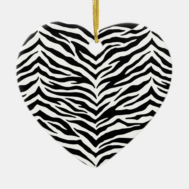 Cerâmica Ornamento de Heart Zebra (Frente)