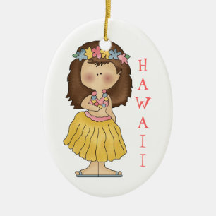 Cerâmica ornamento de Hula Girl Hawaii