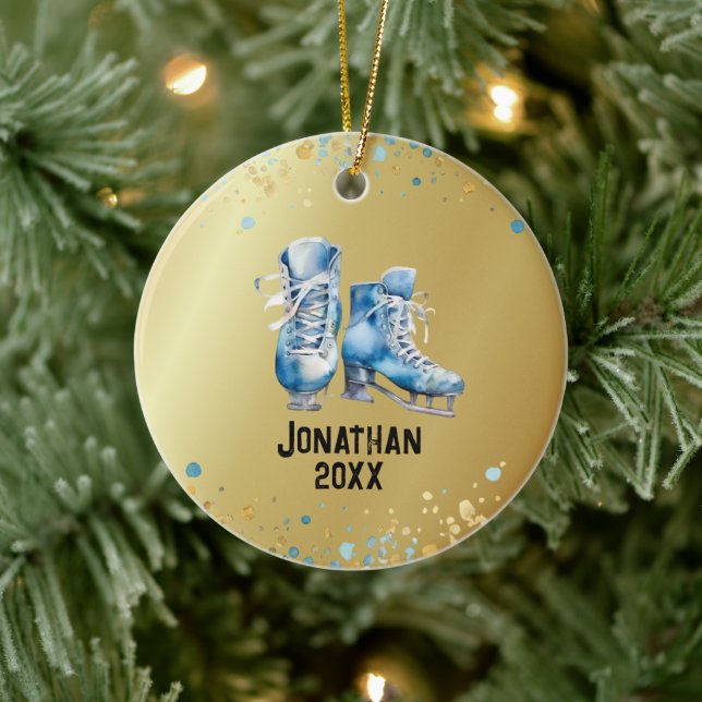 Cerâmica Ornamento De Ice, Natal De Hóquei No Gelo (Árvore)