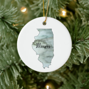 Cerâmica Ornamento de Ilustração do Estado de Illinois