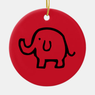 Cerâmica Ornamento de Imagem de Elefante Vermelho