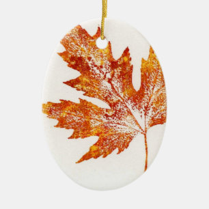 Cerâmica Ornamento de Impressão de Folha Natureza