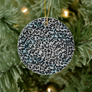 Cerâmica Ornamento de Impressão Leopardo Negrito
