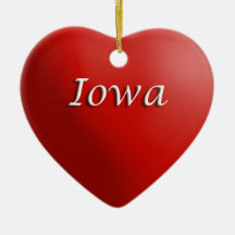 Ornamento de Iowa Red Heart Keepsaes