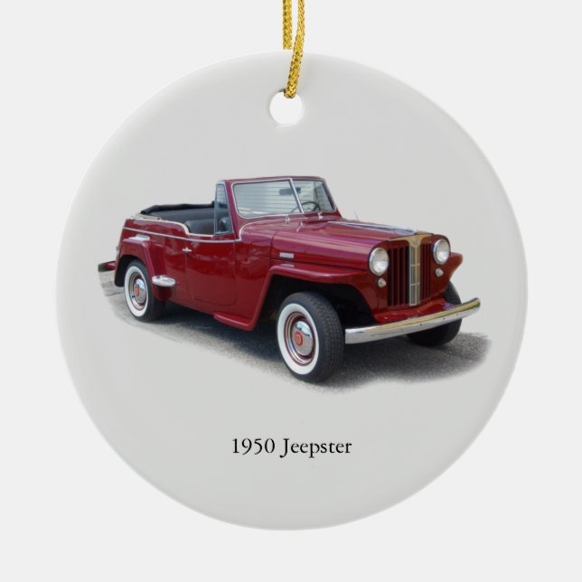 Cerâmica Ornamento de Jeepster 1950 (Frente)